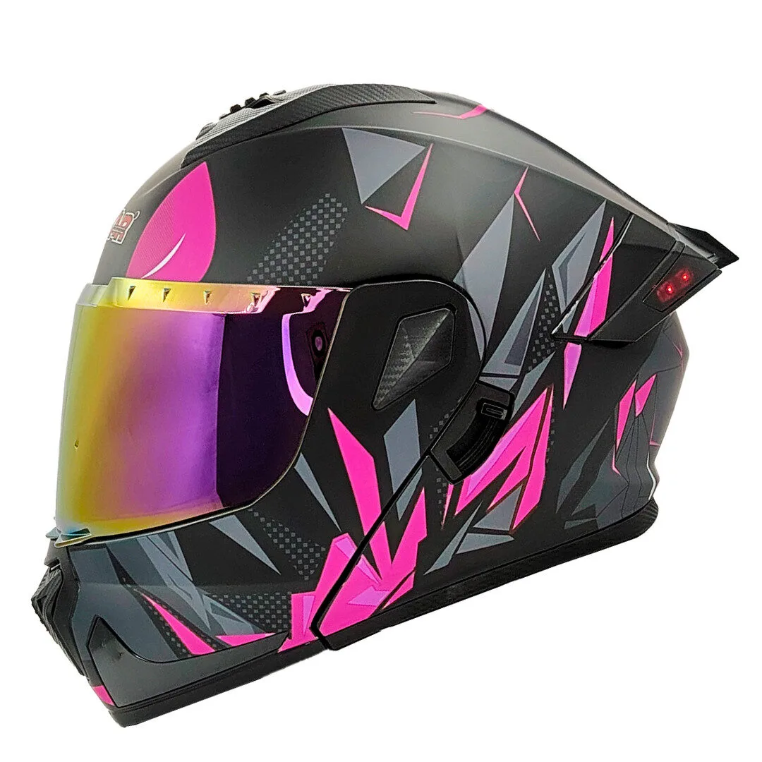 Casco Dakar 917 Queen – Con Spoiler LED y Visor Rosa Iridium / Talla S / M / L