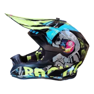 CASCO CROSS ALIEN VERDE/CELESTE RACING