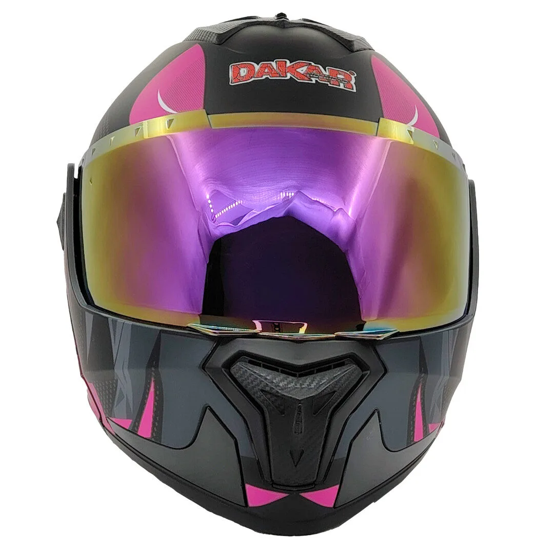 Casco Dakar 917 Queen – Con Spoiler LED y Visor Rosa Iridium / Talla S / M / L - Imagen 3