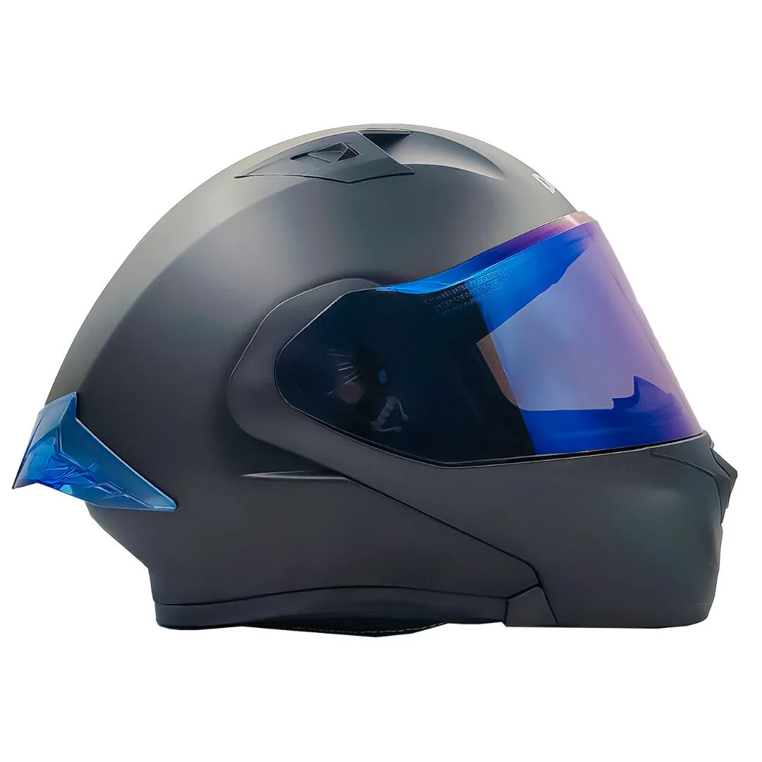 Casco Abatible DAKAR 3120 SOLID | Spoiler AZUL y Certificación DOT - Imagen 2