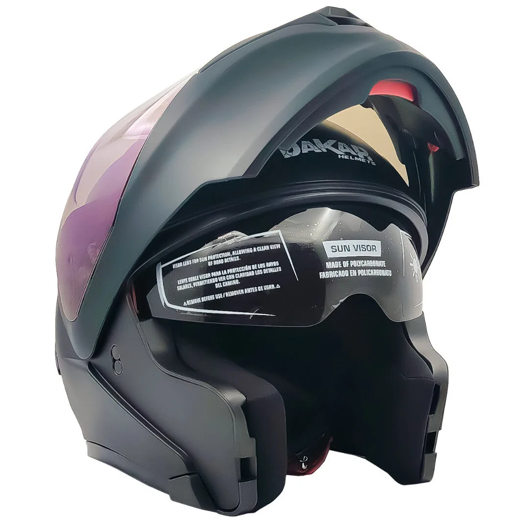 Casco Abatible DAKAR 3120 SOLID | Spoiler AZUL y Certificación DOT - Imagen 6