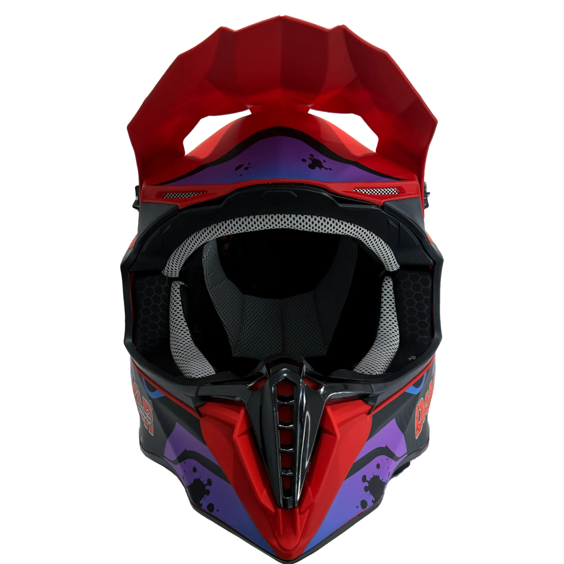 CASCO DAKAR CROSS ROJO CON DETALLES MORADO Y NEGRO - Imagen 3