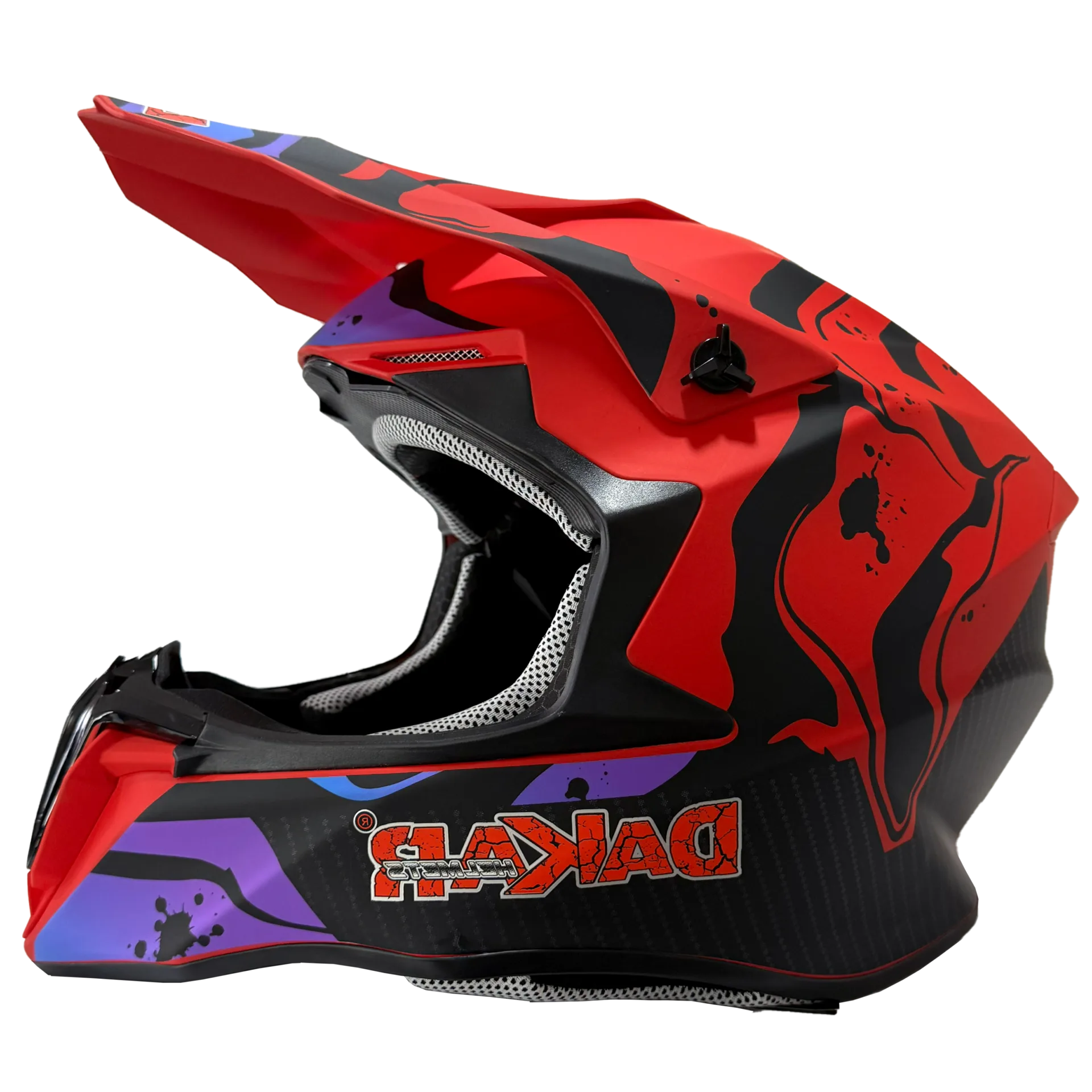 CASCO DAKAR CROSS ROJO CON DETALLES MORADO Y NEGRO - Imagen 2