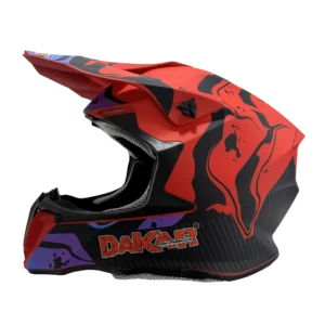 CASCO DAKAR CROSS ROJO CON DETALLES MORADO Y NEGRO