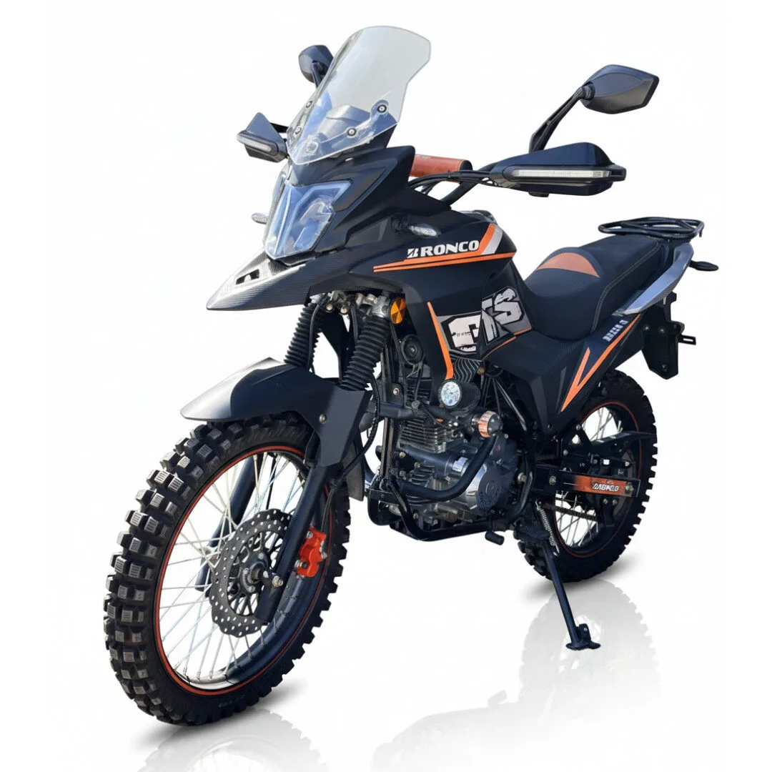 Moto Bronco Tucán 250 Negro con Naranja con Sliders de Seguridad - Imagen 3