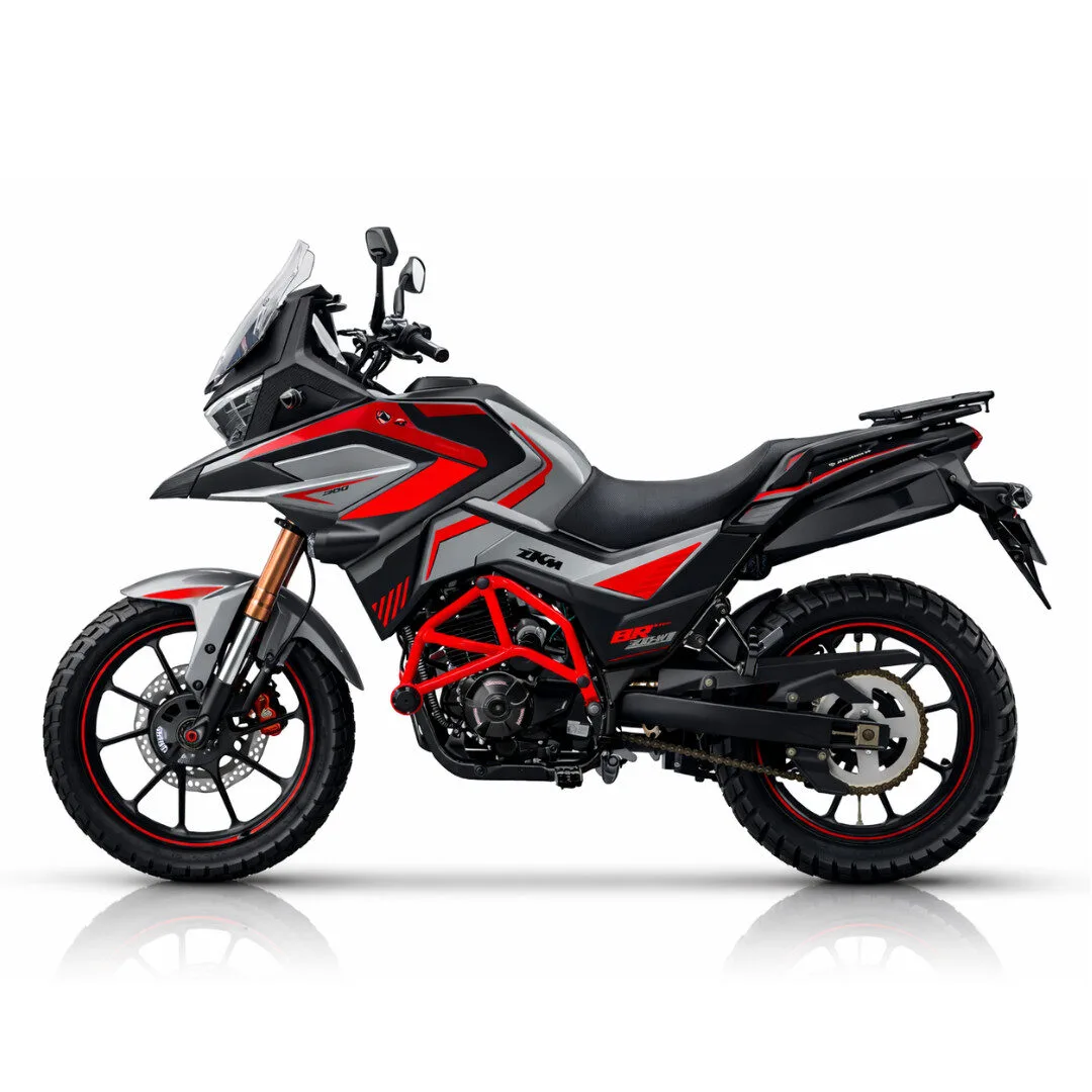 Moto Bronco ZKM 300cc Gris con Rojo – Edición Motocross Profesional