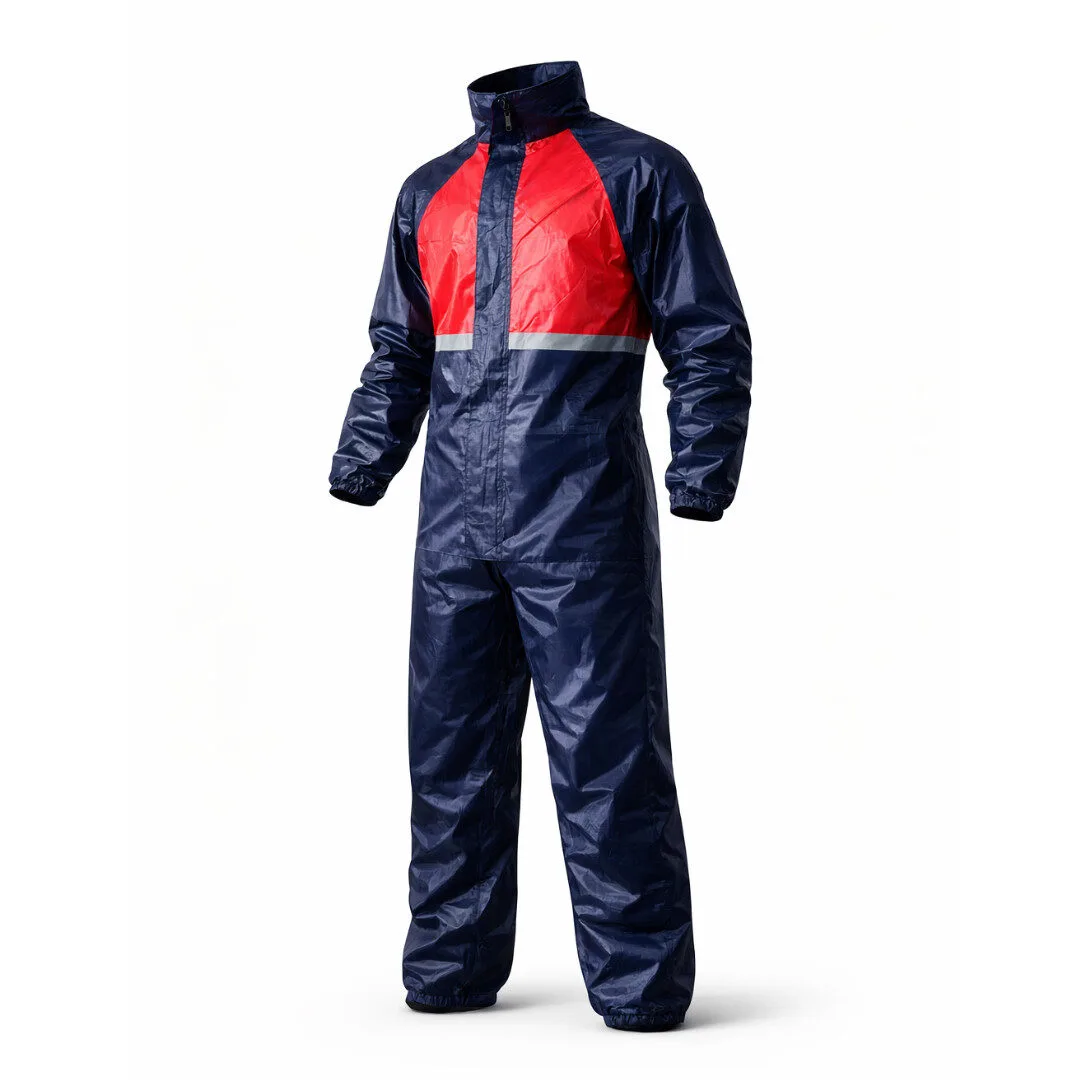 Impermeable Racing Pro Azul/Rojo – Cintas Reflectivas de Alta Visibilidad - Imagen 2