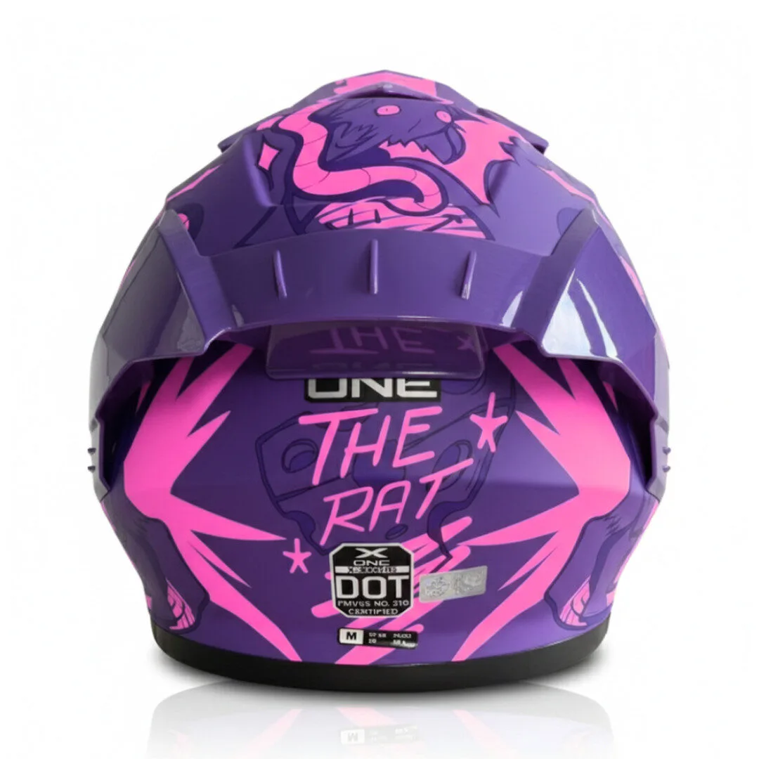 Casco Abatible X-ONE Línea THE RAT | Diseño Urbano y Seguridad Certificada DOT - Imagen 9