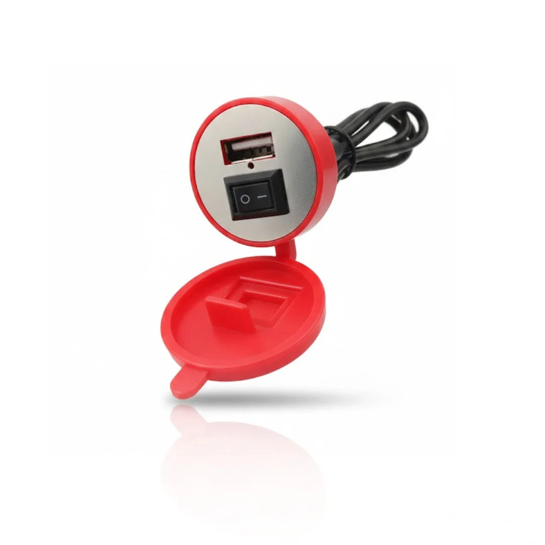 Cargador USB Universal Serie Sport + Seguridad con Interruptor LED / Color negro, azul y rojo - Imagen 2