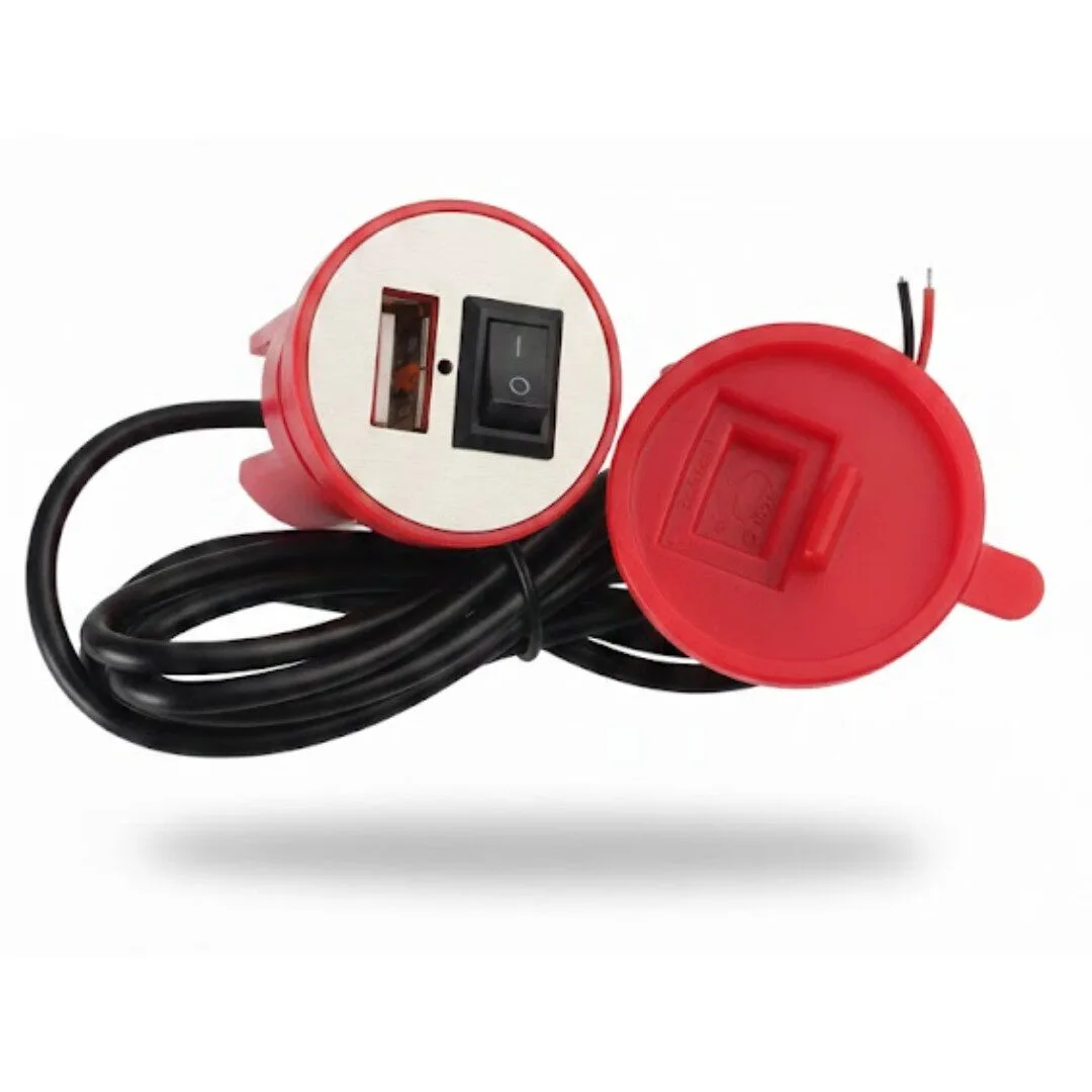 Cargador USB Universal Serie Sport + Seguridad con Interruptor LED / Color negro, azul y rojo - Imagen 3