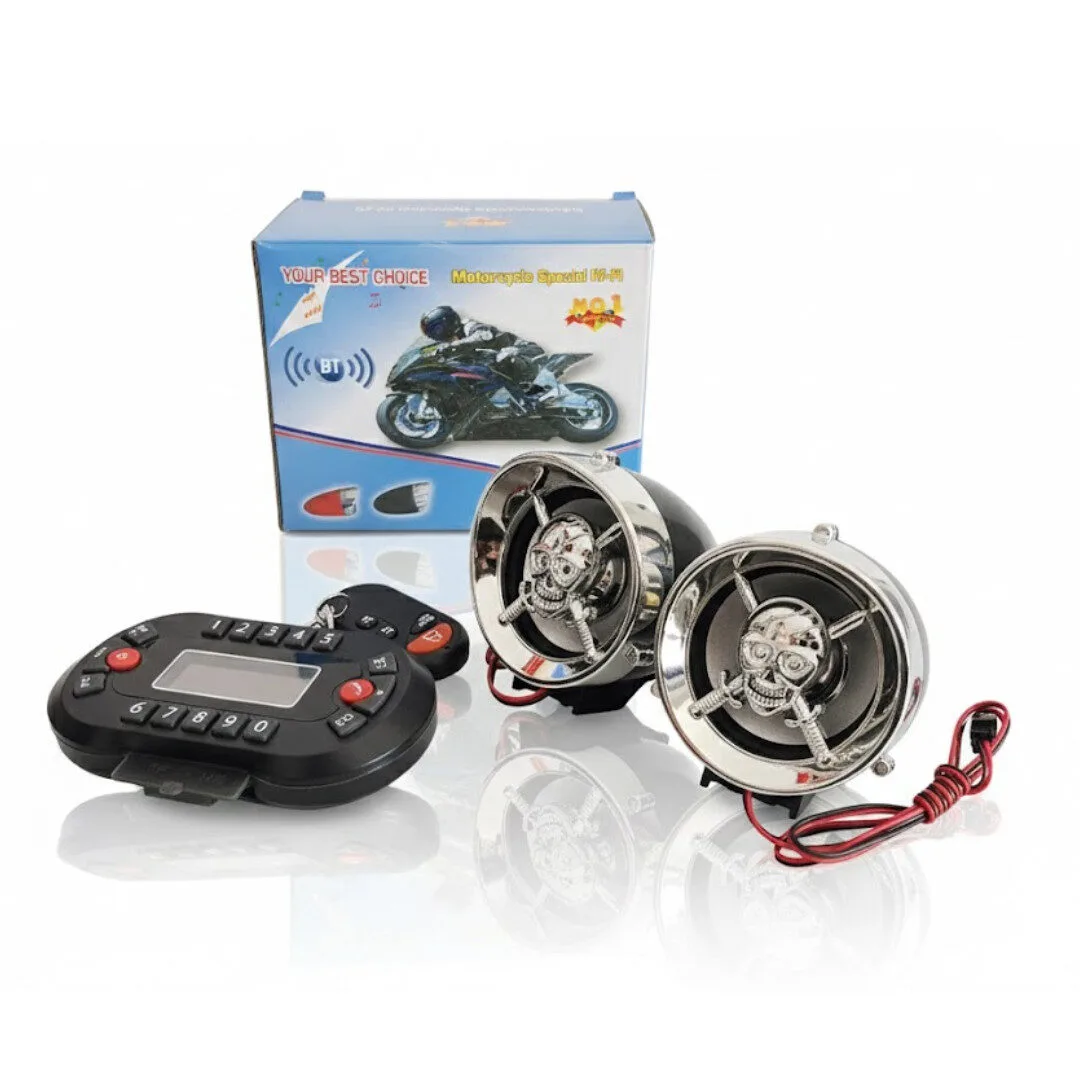 Parlante para Moto Mp3 + Negro + Waterproof & Alarma Antirrobo