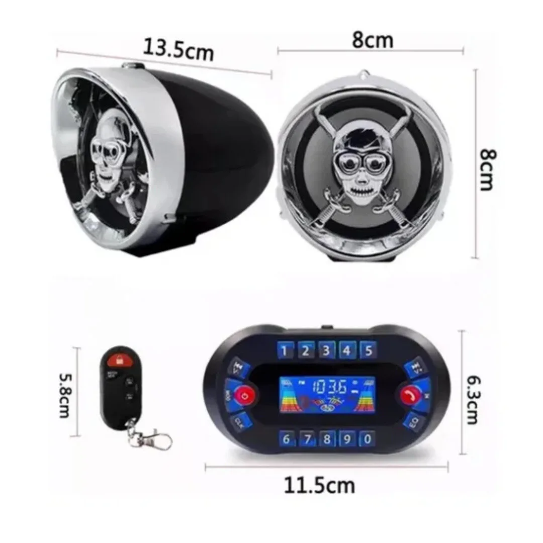 Parlante para Moto Mp3 + Negro + Waterproof & Alarma Antirrobo - Imagen 3