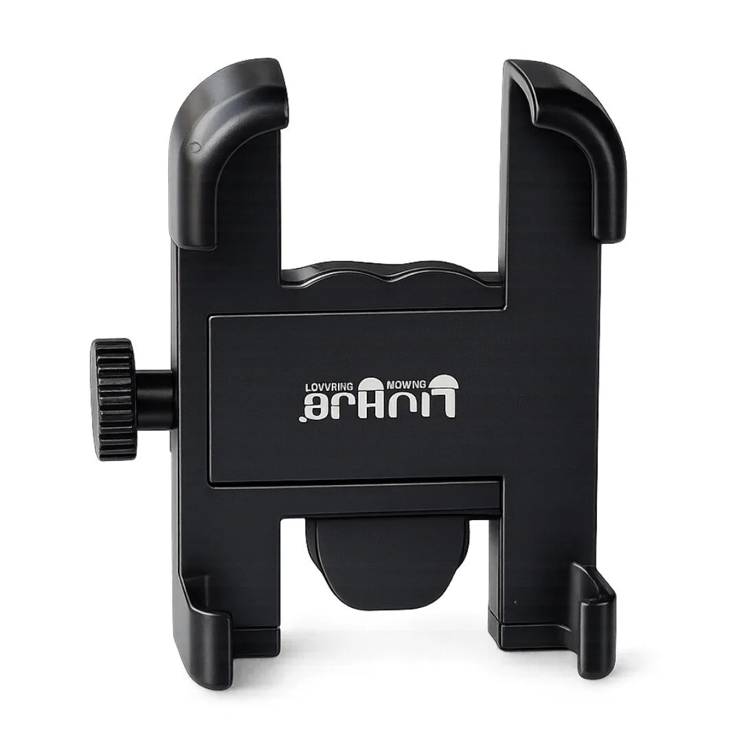 Porta Celular de Aluminio Serie TV – Negro/Plata – Soporte Universal de Alta Resistencia - Imagen 3