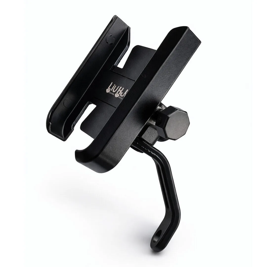 Porta Celular de Aluminio Serie TV – Negro/Plata – Soporte Universal de Alta Resistencia - Imagen 2